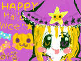 [2009-10-31 16:22:15] HAPPY　Halloween*　　時間ないので雑。ただオレンジ、紫チョークで遊んだ絵。