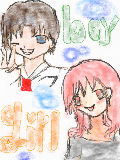 [2009-08-01 23:48:25] girl＆boy　…(((こんなにうまく書けたのは初めて（＊´∀⊆）