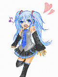 [2009-09-10 20:37:29] 初音ミク。あんまり知らないキャラなんですが、かわいいのでつい描いてしまいます＾＾　服などの間違いはスルーで；