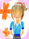 [2010-04-27 21:18:02] 久しぶりに、スケブで描きました。なぜか、四葉が、オレンジだーー♪なんか、オレンジが使いたかった☆