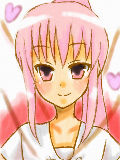 村咲眠兎のPCは超ロングポニーテール、ピンク髪、悪戯っこぽい瞳・ピンクほっぺ、白いパフスリーブのワンピース・ミニスカ、白いロングブーツの美少女です。 