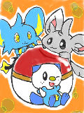 [2010-09-21 15:04:30] ボールと新ポケ旧（？）ポケ　旧ポケのコリンクはどうしても描きたかったんで…（嫁だから）