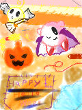 [2010-10-15 20:53:58] ハロウィン＾Ｏ＾　意味不明＾＾；　背景は毛糸のカービィにしようとしたｗ