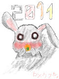 [2011-01-01 22:59:00] 新年あけましておめでと★　うさぎちゃんの絵を書いてみましたｂ