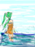 初音ミクと海